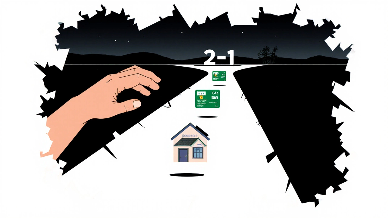 Hand reaching toward a glowing path of financial aid resources labeled 2-1-1