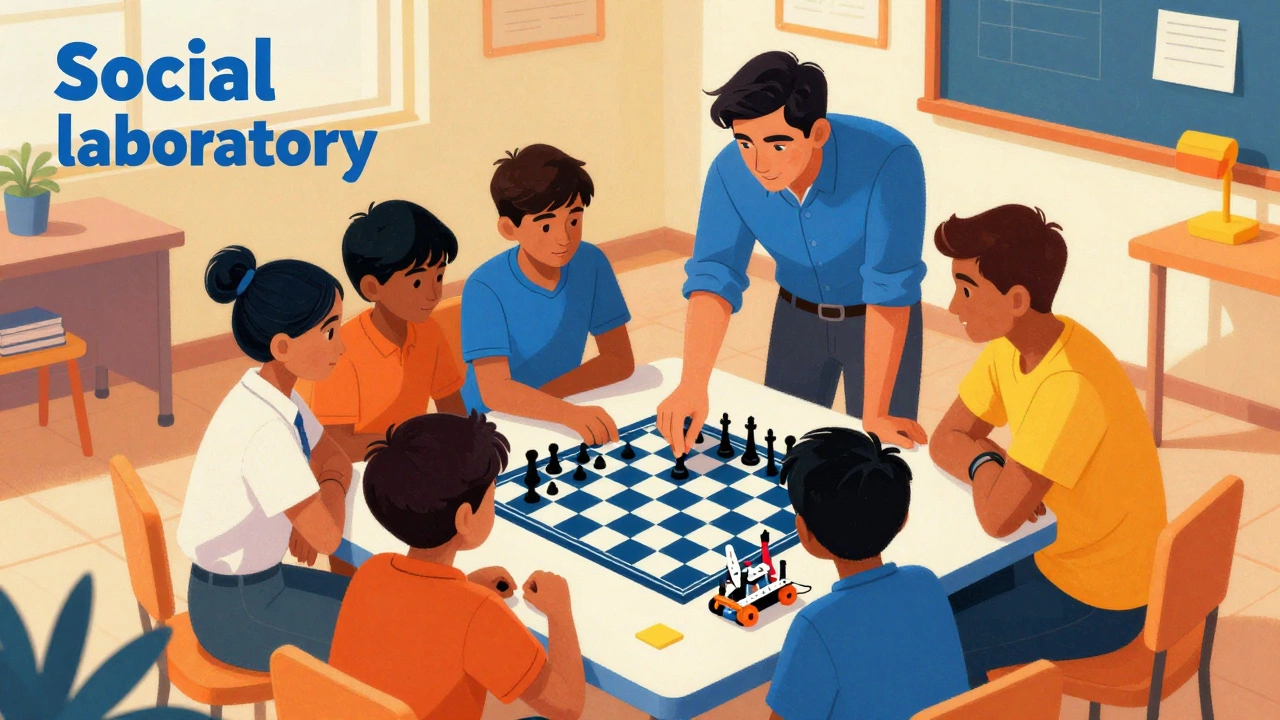 Indian children collaborating in a diverse school club setting