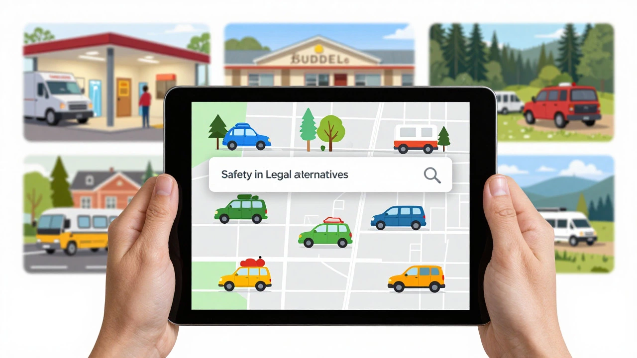 Travelers using app to find alternative overnight parking spots